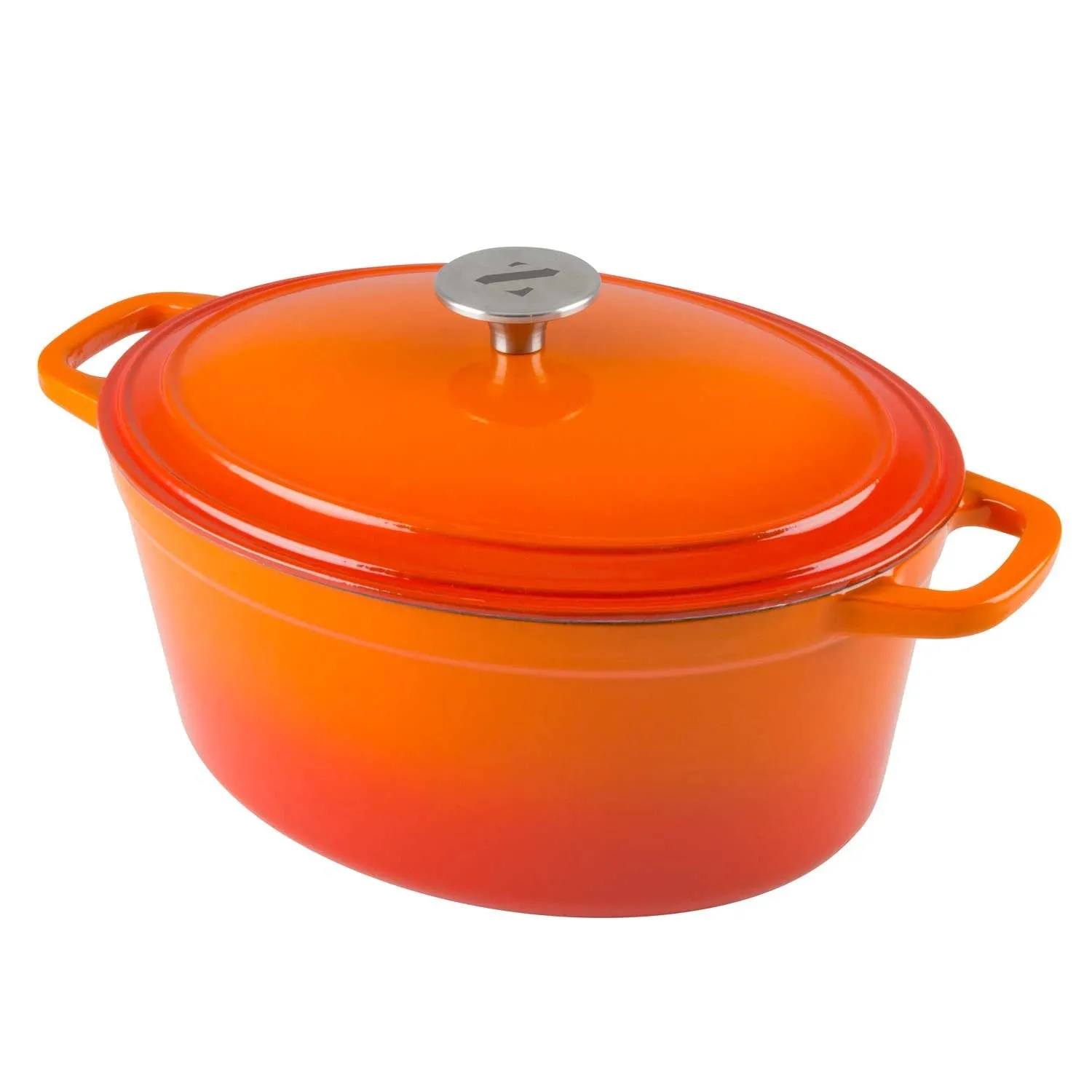 6 Quart Oval Enameled Cast Iron Dutch Oven with Lid