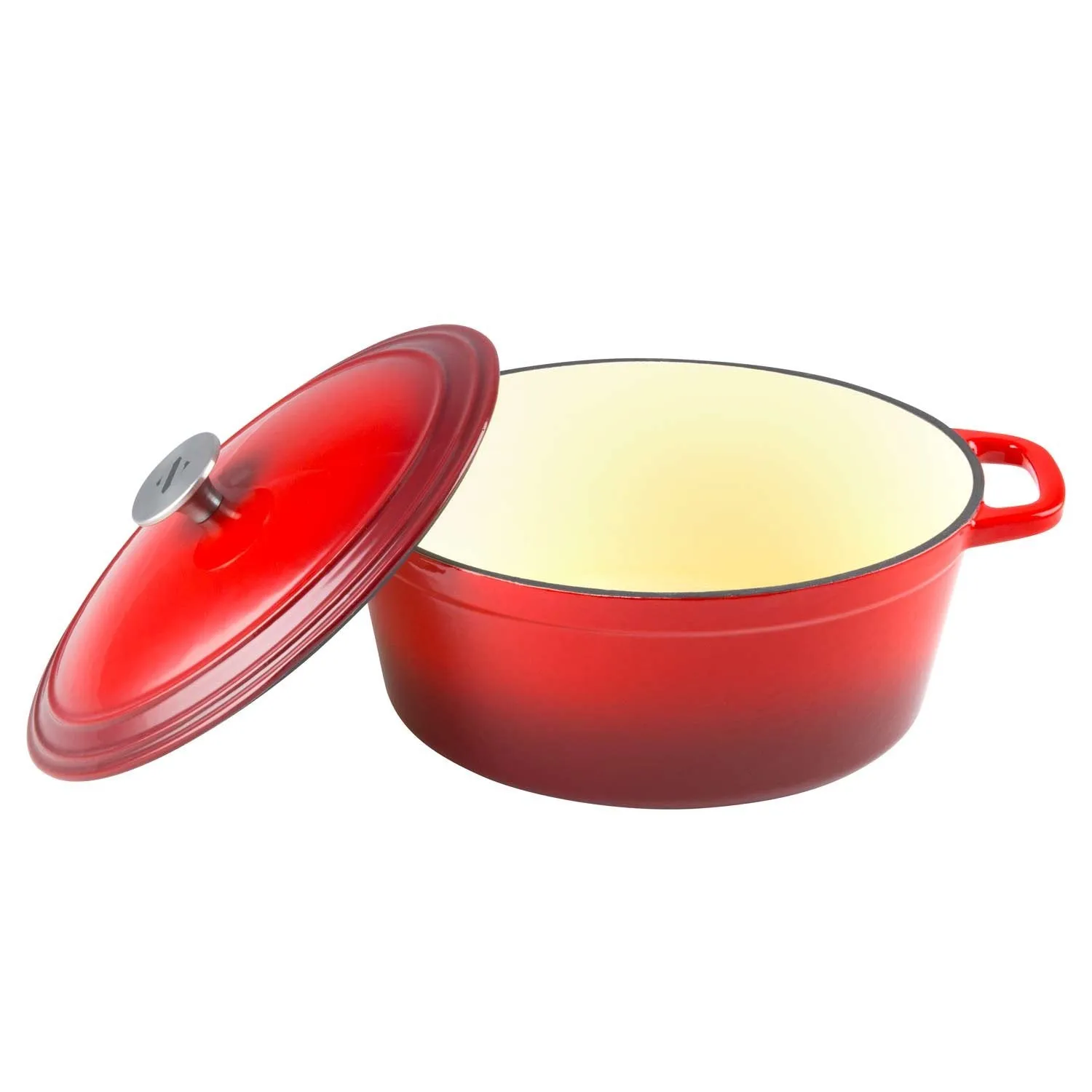 6 Quart Oval Enameled Cast Iron Dutch Oven with Lid