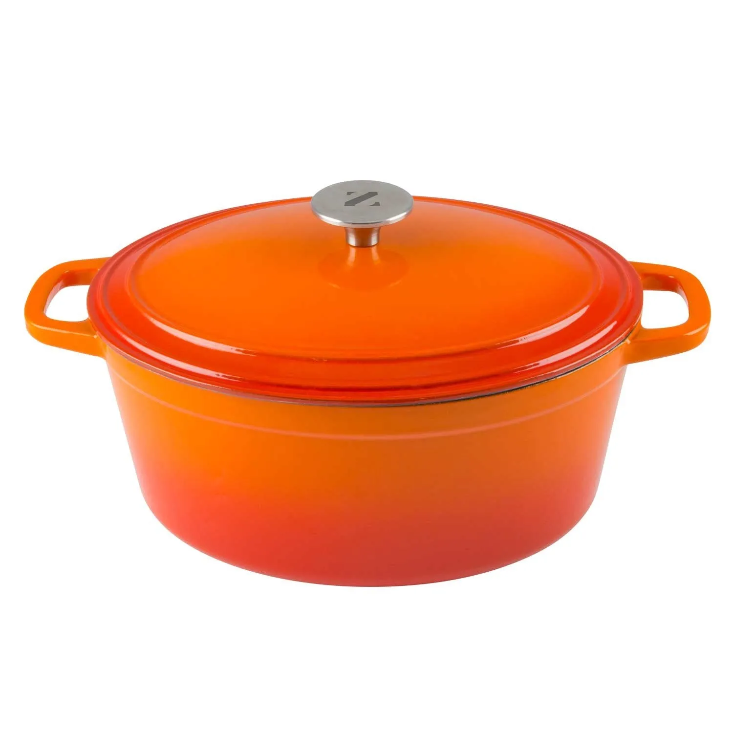 6 Quart Oval Enameled Cast Iron Dutch Oven with Lid