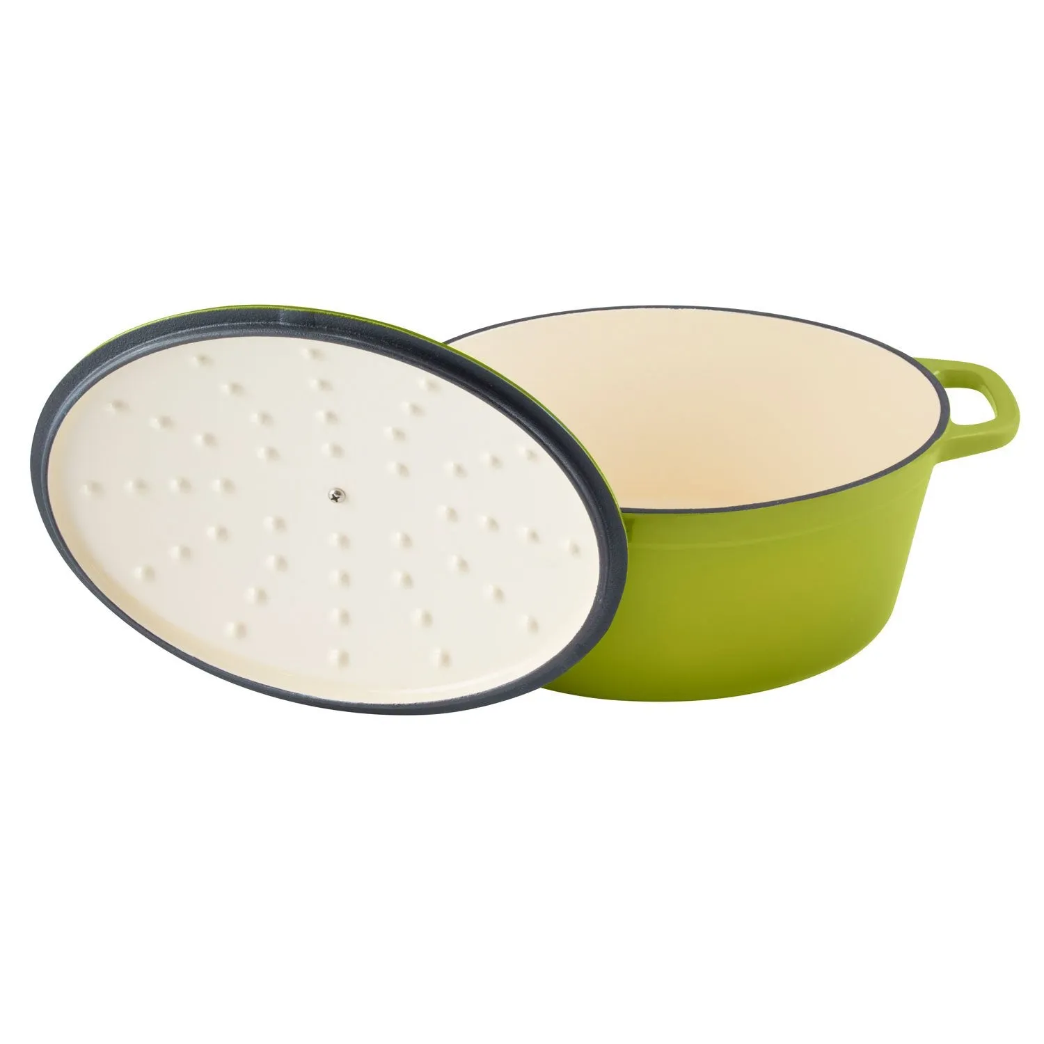 6 Quart Oval Enameled Cast Iron Dutch Oven with Lid