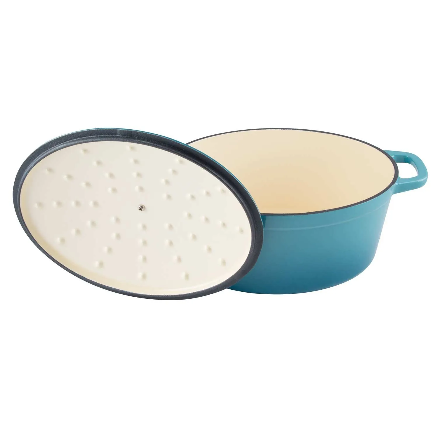 6 Quart Oval Enameled Cast Iron Dutch Oven with Lid