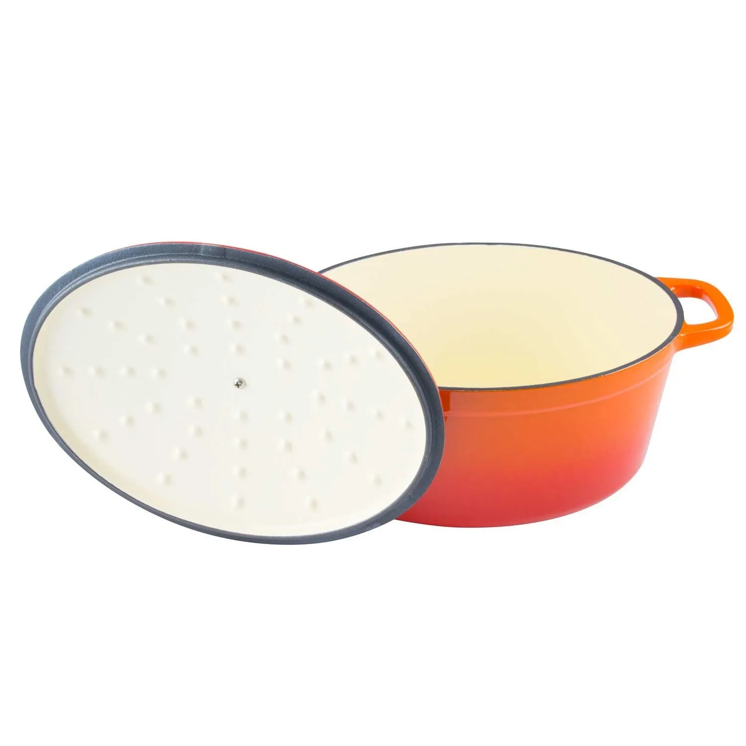 6 Quart Oval Enameled Cast Iron Dutch Oven with Lid