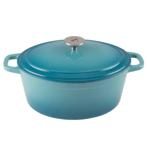 6 Quart Oval Enameled Cast Iron Dutch Oven with Lid