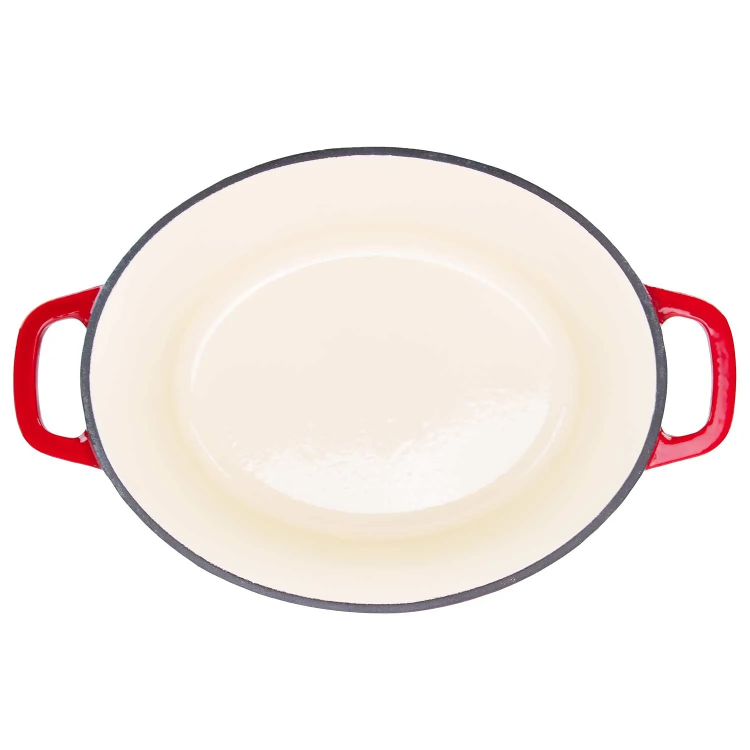 6 Quart Oval Enameled Cast Iron Dutch Oven with Lid