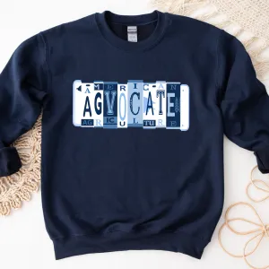Agovcate License Plate Crewneck (S-3XL) - Multiple Colors!