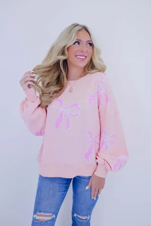 All About My Bows Sequin Oversized Sweatshirt - 2 Colors