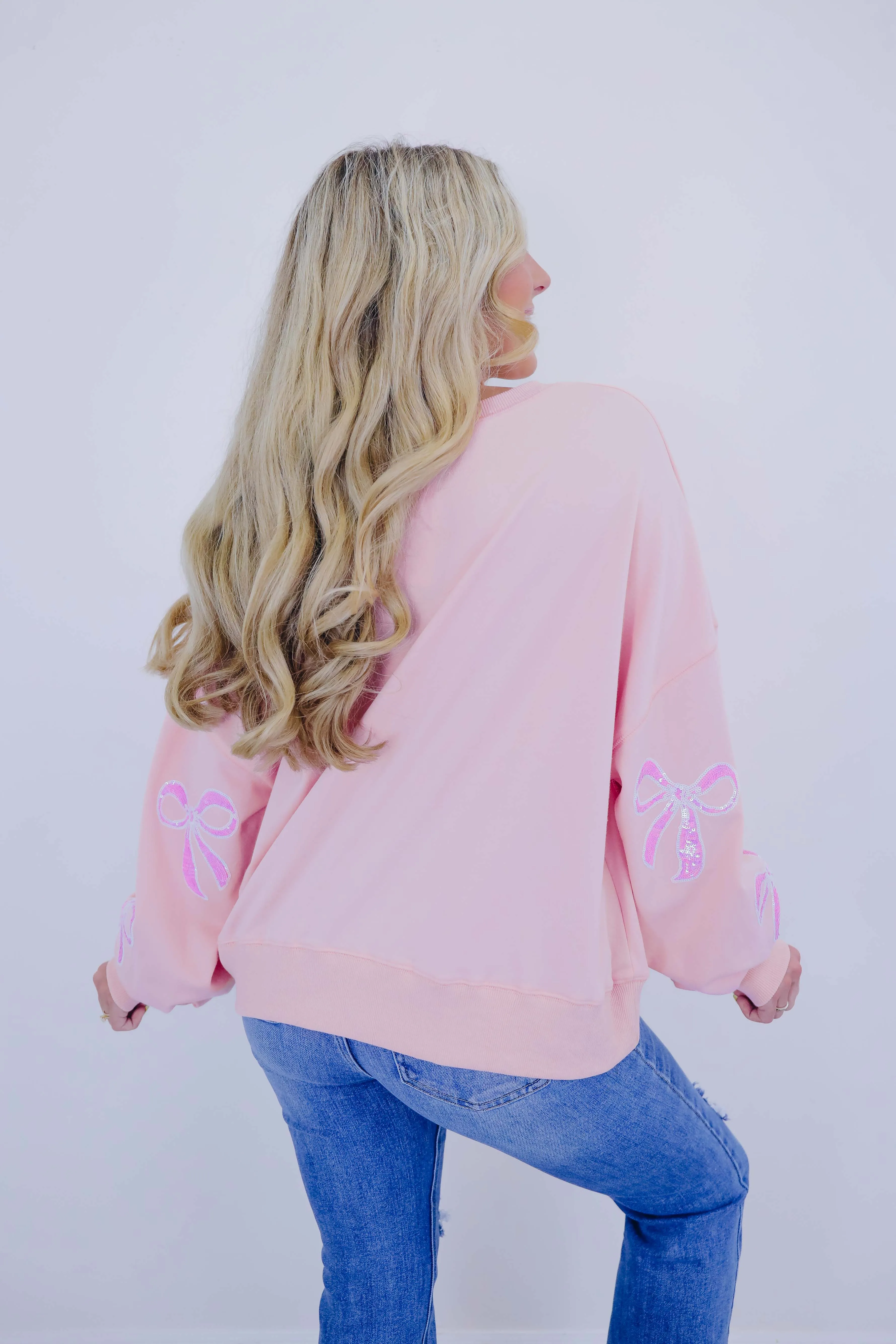 All About My Bows Sequin Oversized Sweatshirt - 2 Colors