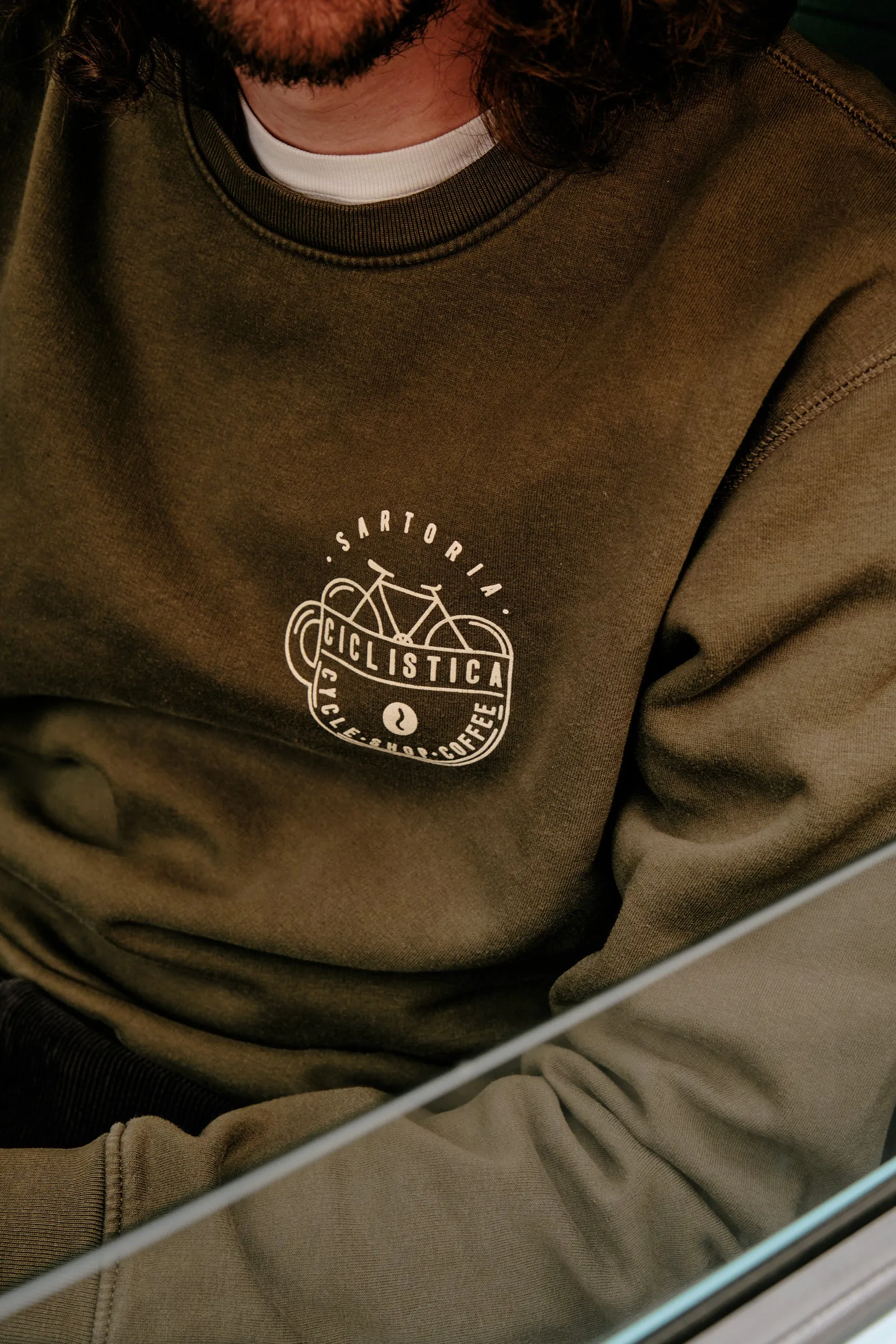 Army green 3 back pockets sweatshirt