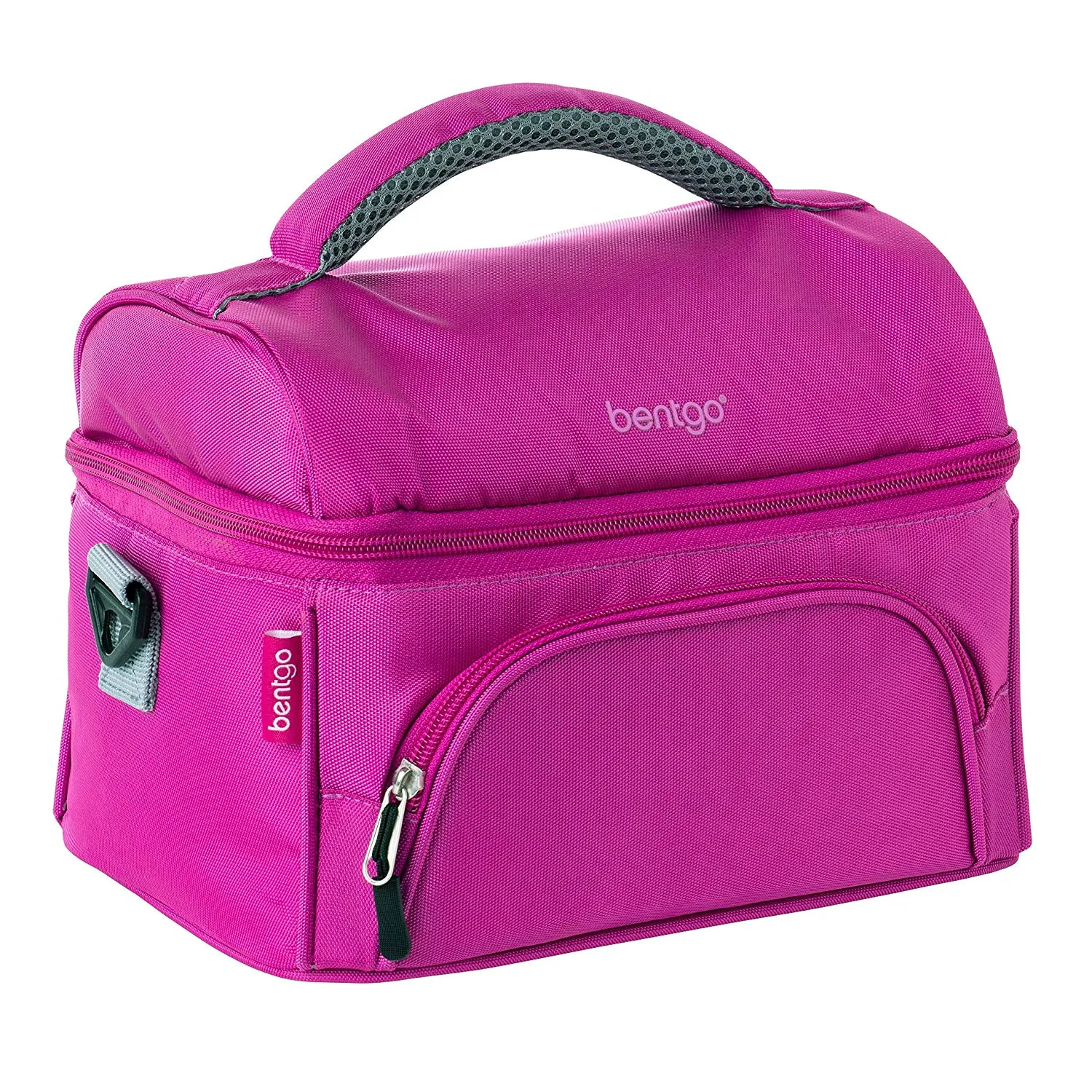 Bentgo Lunch Bag (Purple) - Insulated Lunch Tote for Work and School with Top and Main Compartments, 2-Way Zipper, Adjustable Strap, and Front Pocket - Fits All Bentgo Lunch Boxes and Other Containers