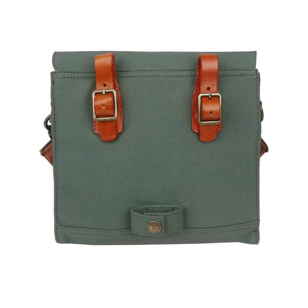 Bicycle Handlebar Bag Pack Front Tube Basket Pannier Messenger Bag Outdoor Accessories Green Waxed Waterproof Canvas