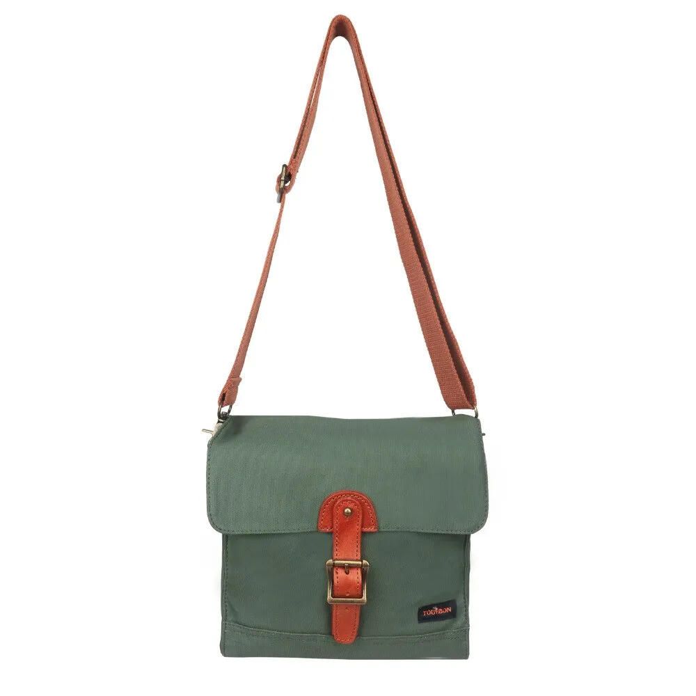 Bicycle Handlebar Bag Pack Front Tube Basket Pannier Messenger Bag Outdoor Accessories Green Waxed Waterproof Canvas