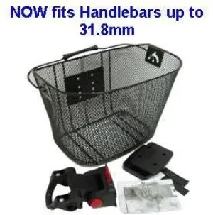 Bicycle Handlebar Basket Mesh With Angle Adjustable Qr Bracket Black