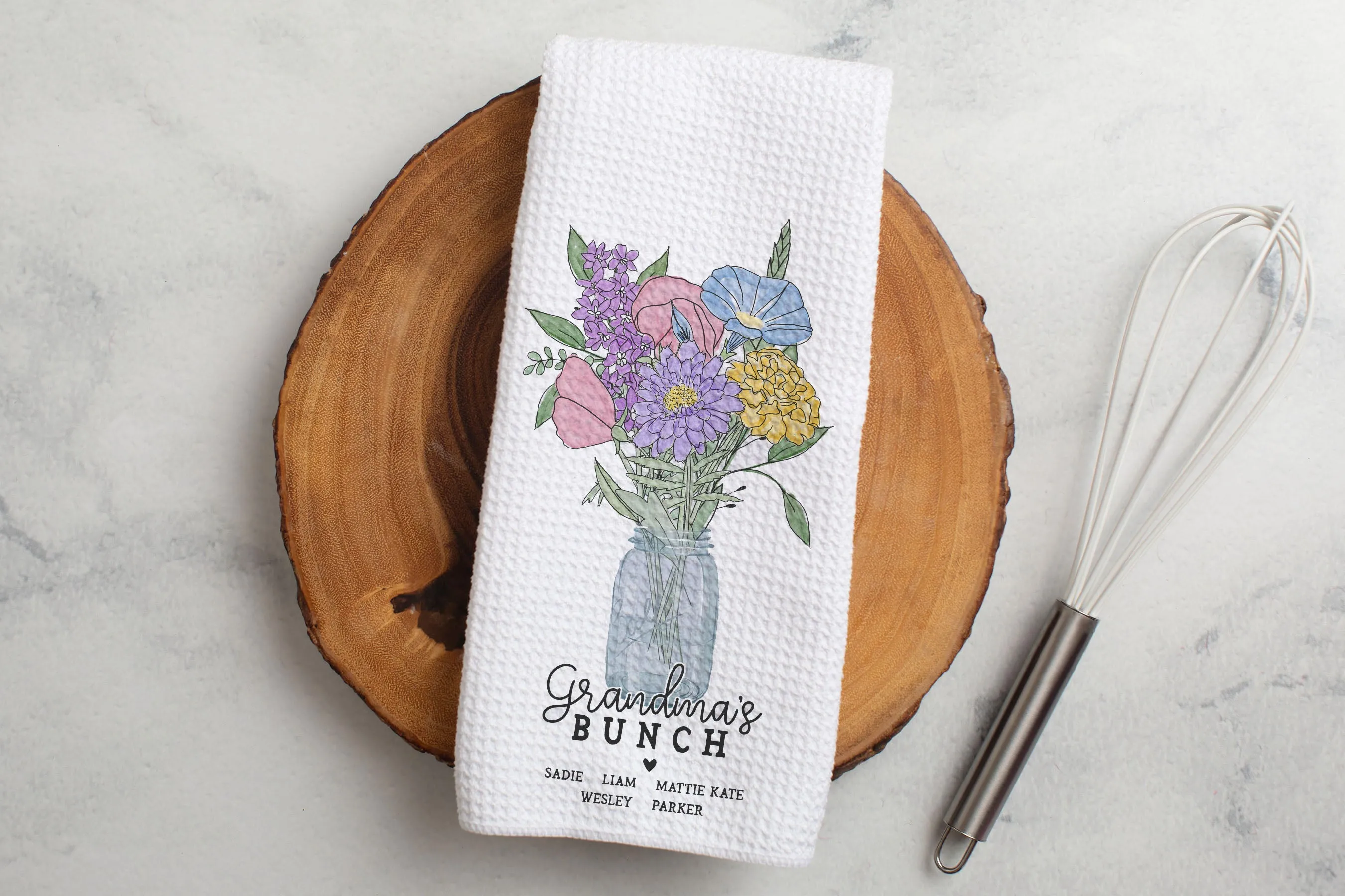BIRTH MONTH FLOWER TOWEL