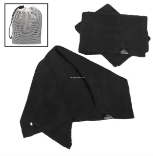 Calcutta Bait Towel 3 Pack, Black, 16"x15", w/ Mesh bag