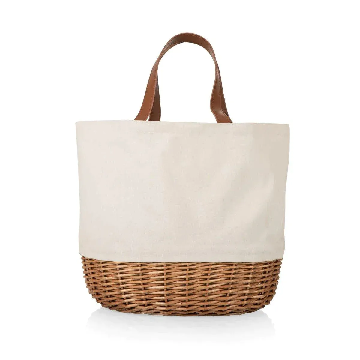 Canvas & Wicker Picnic Bag - Available in 3 Color Patterns