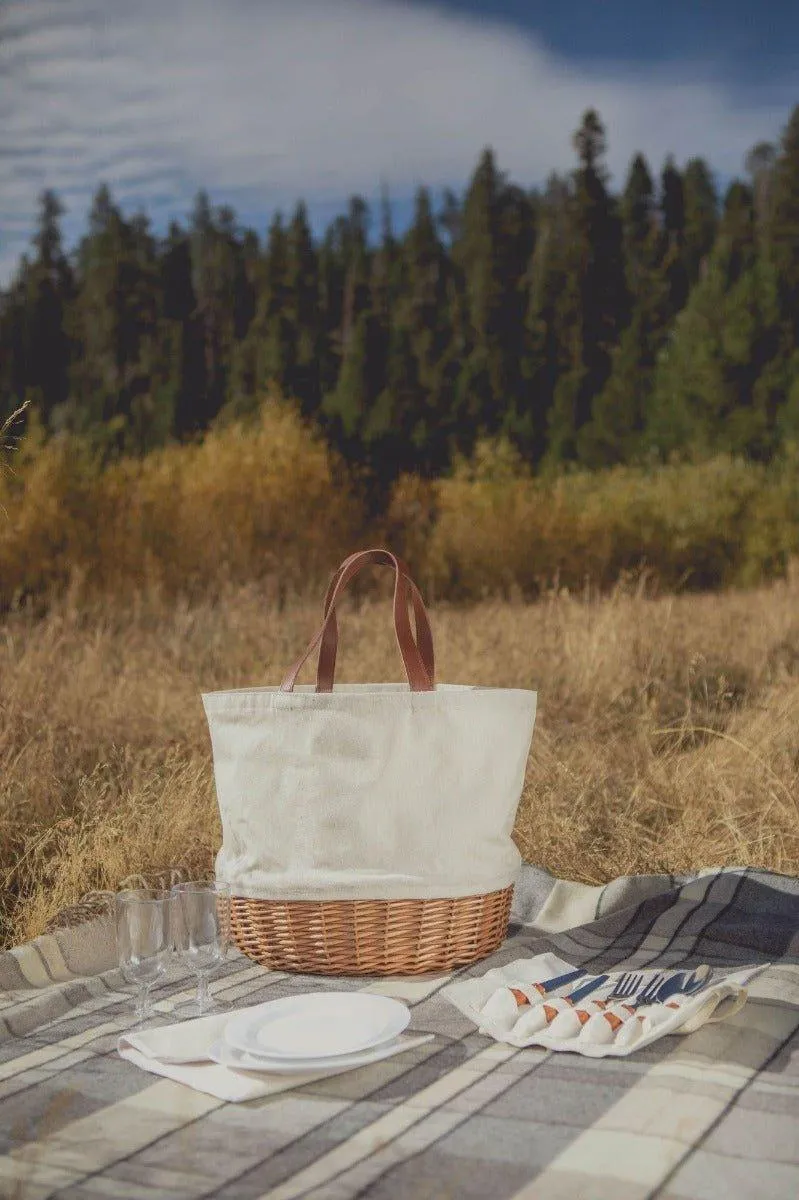 Canvas & Wicker Picnic Bag - Available in 3 Color Patterns