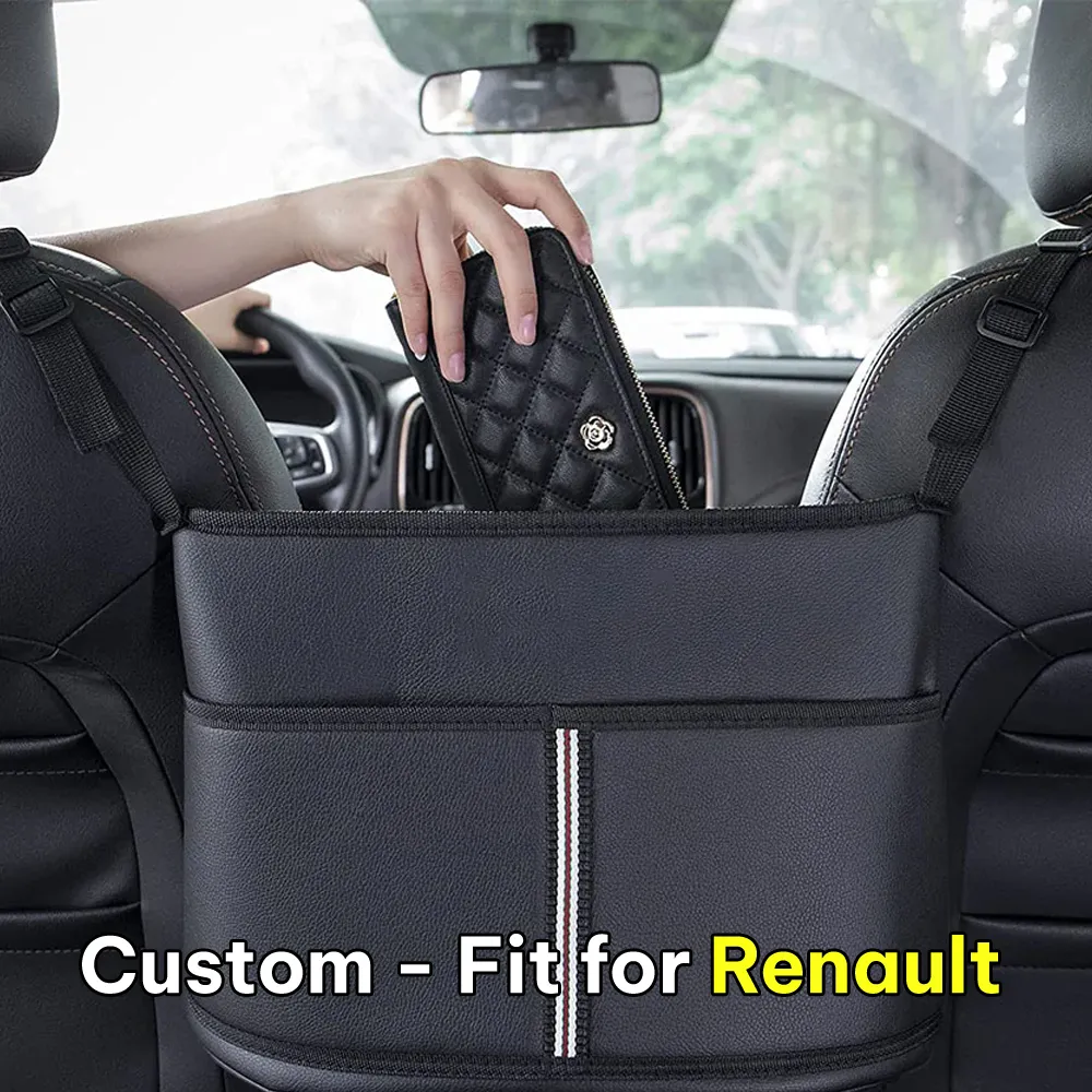 Car Purse Holder for Car Handbag Holder Between Seats Premium PU Leather, Custom Fit For Car, Hanging Car Purse Storage Pocket Back Seat Pet Barrier WASA223