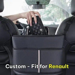 Car Purse Holder for Car Handbag Holder Between Seats Premium PU Leather, Custom Fit For Car, Hanging Car Purse Storage Pocket Back Seat Pet Barrier WASA223