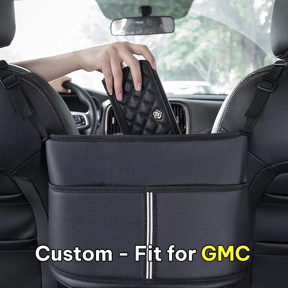 Car Purse Holder for Car Handbag Holder Between Seats Premium PU Leather, Custom Fit For Car, Hanging Car Purse Storage Pocket Back Seat Pet Barrier WAWQ223