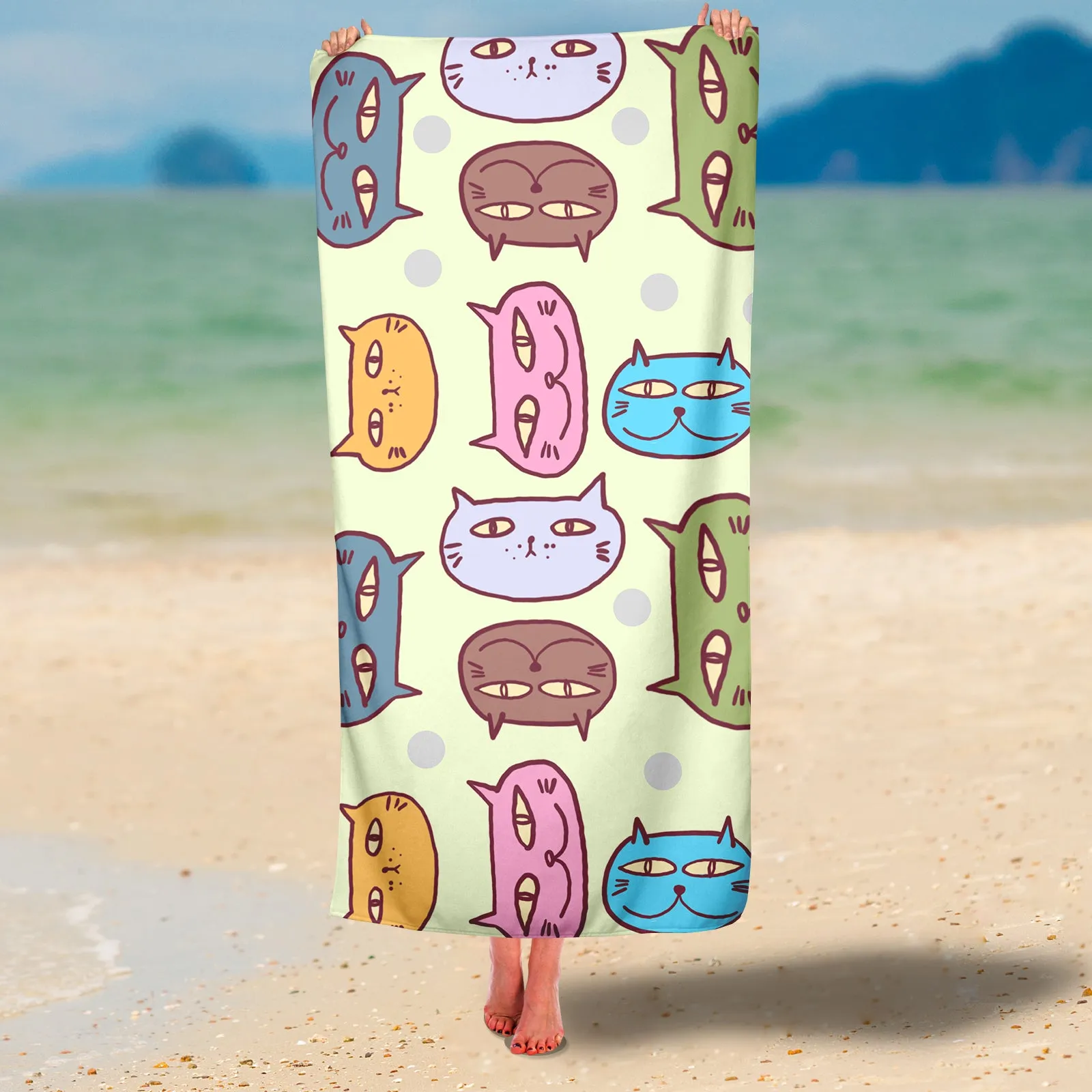 Cat Pattern Premium Beach/Pool Towel