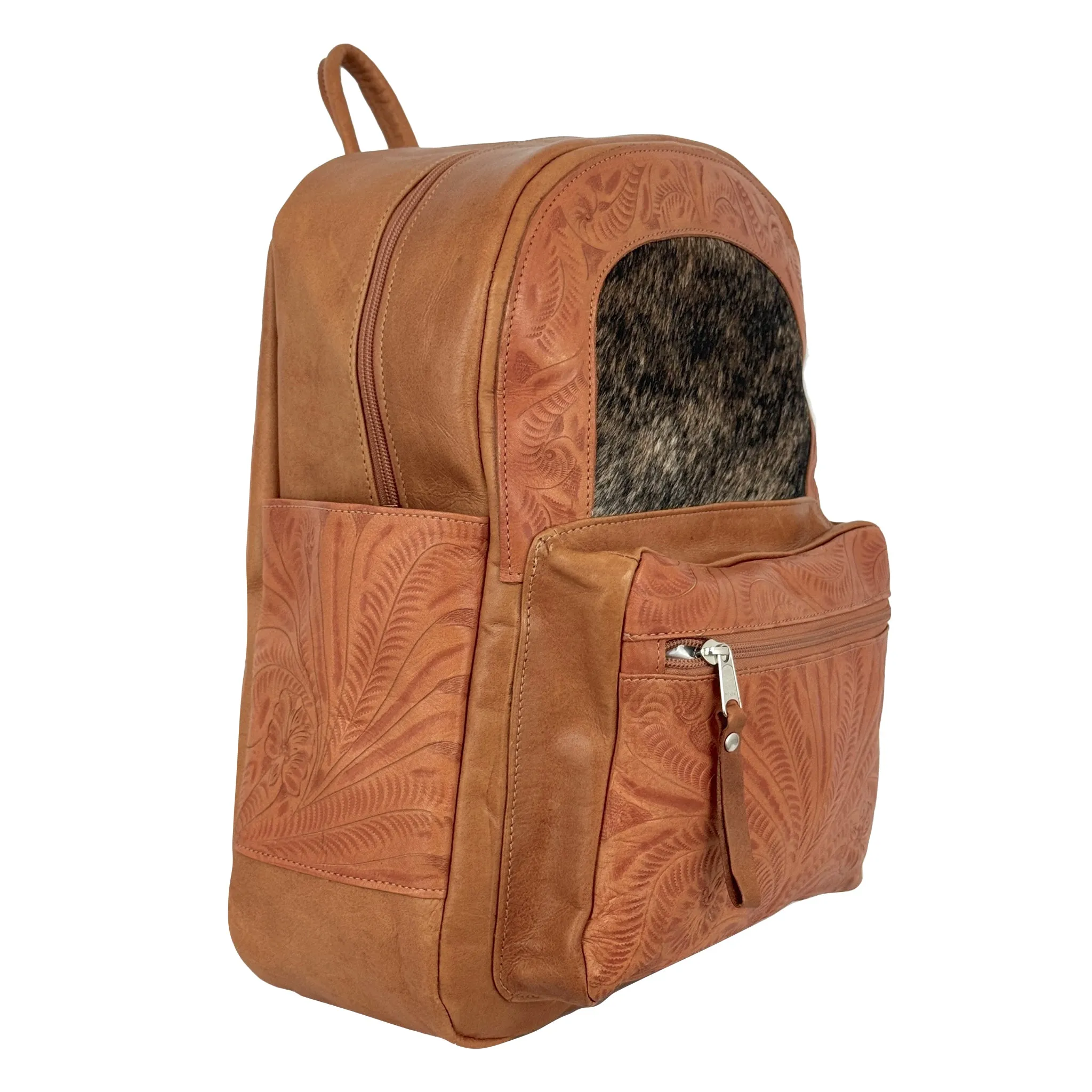Classic Travel Backpack with Hair-On Hide