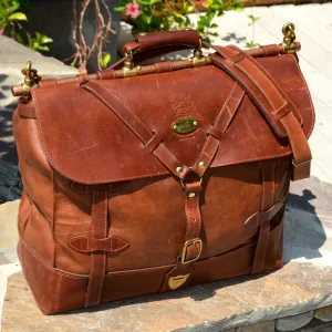 Col. Littleton No. 4 Grip Vintage Brown Leather Large Travel Shoulder Bag