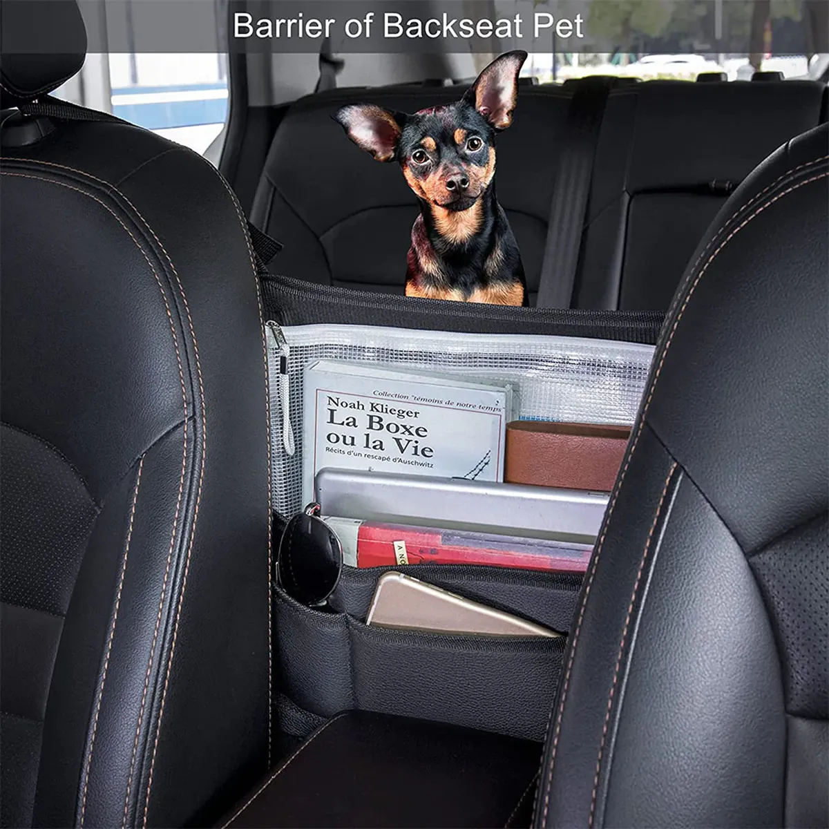Custom Text For Car Purse Holder for Car Handbag Holder Between Seats Premium PU Leather, Compatible with All Cars, Auto Driver Or Passenger Accessories Organizer, Hanging Car Purse Storage Pocket Back Seat Pet Barrier PE11991