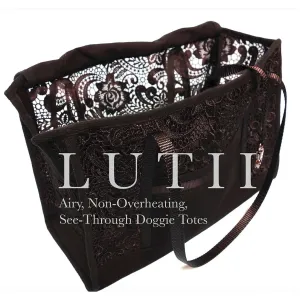 dog carrier, non-overheating, spring/summer lightweight lace pet tote "Black Beauty"