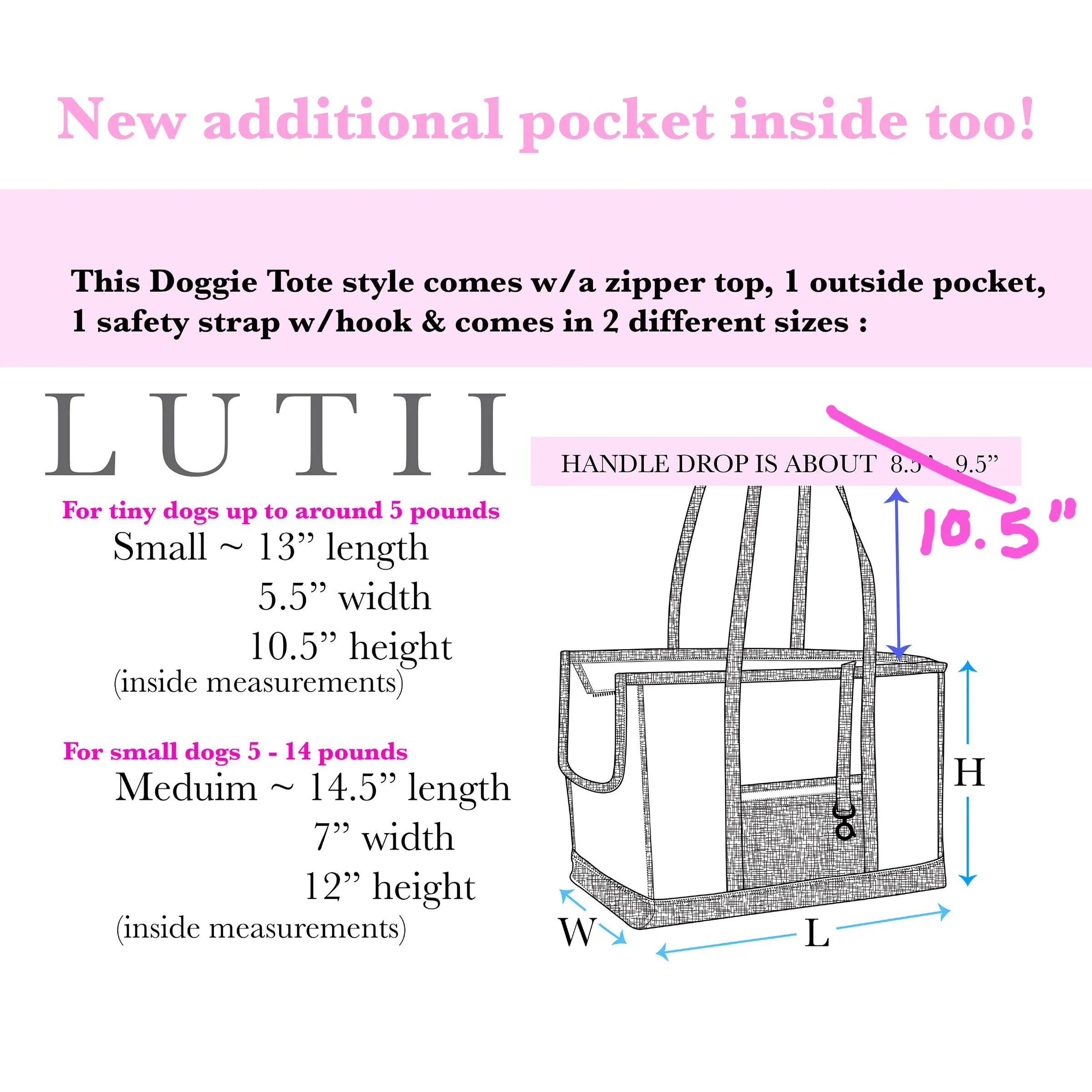 dog carrier, non-overheating, spring/summer lightweight lace pet tote "Black Beauty"