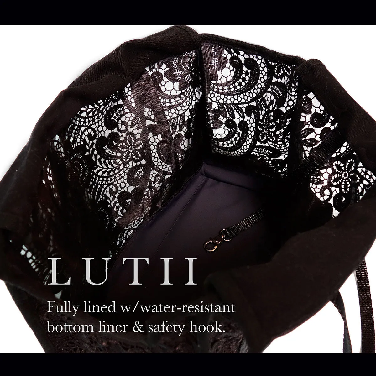 dog carrier, non-overheating, spring/summer lightweight lace pet tote "Black Beauty"