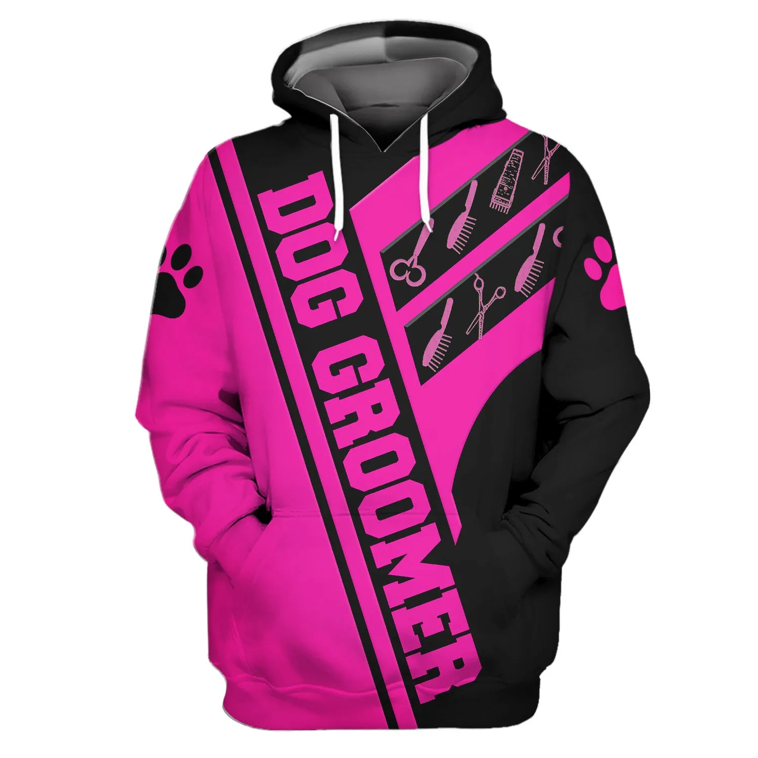 Dog Groomer Shirt, Pet Groomer Gift Pink Hoodie