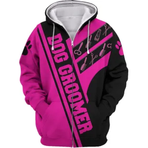 Dog Groomer Shirt, Pet Groomer Gift Pink Hoodie