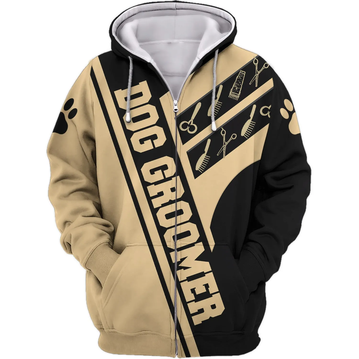 Dog Groomer Shirt, Pet Groomer Gift Yellow Hoodie