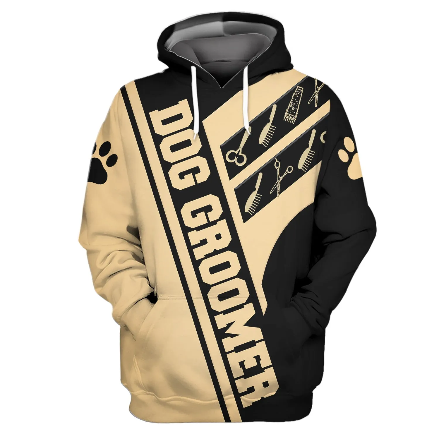 Dog Groomer Shirt, Pet Groomer Gift Yellow Hoodie