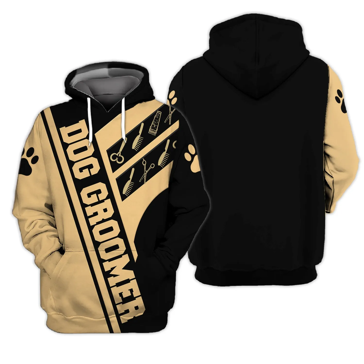 Dog Groomer Shirt, Pet Groomer Gift Yellow Hoodie