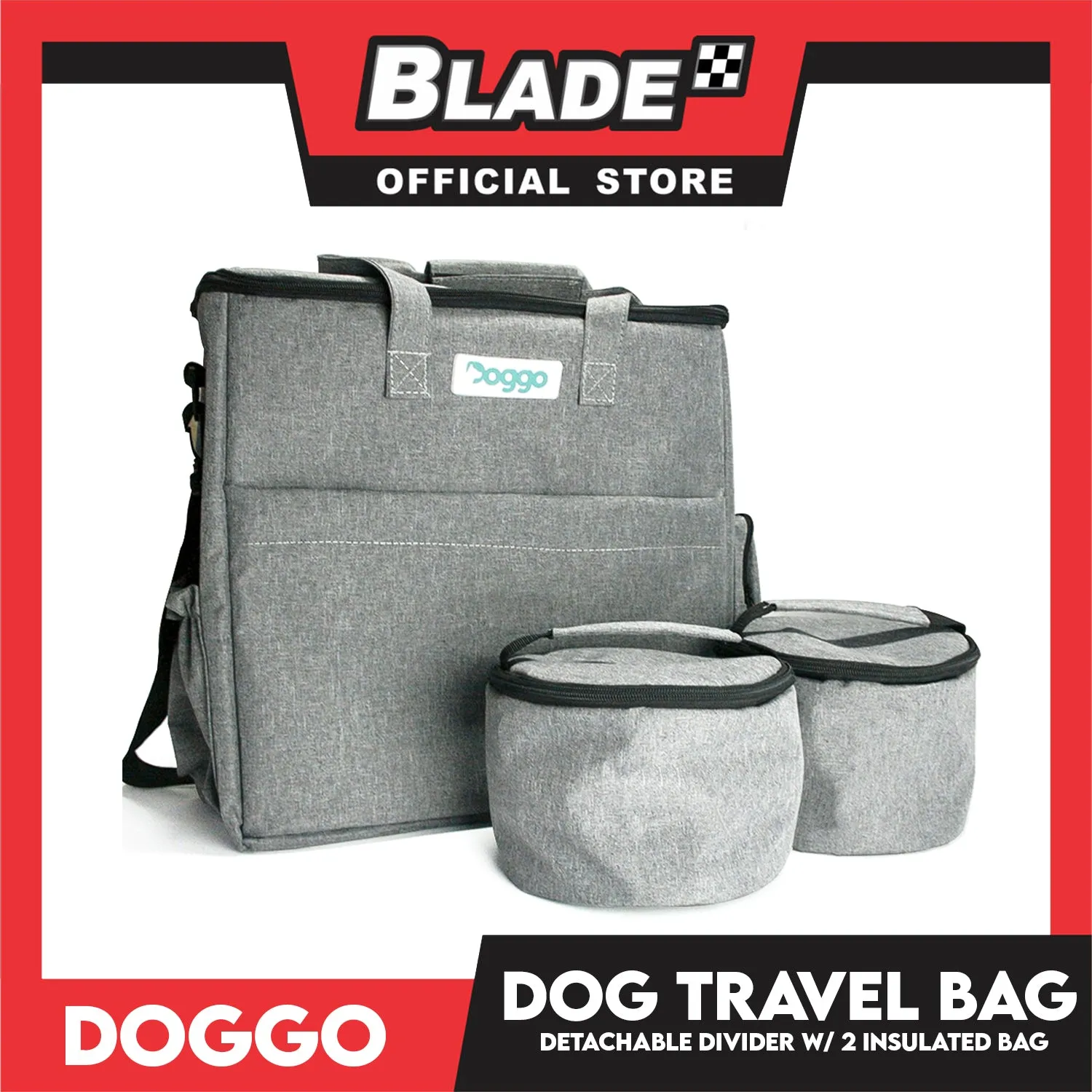 Doggo Bag With Strap Included With 7 compartments And 2 Insulated Bags Detachable Divider