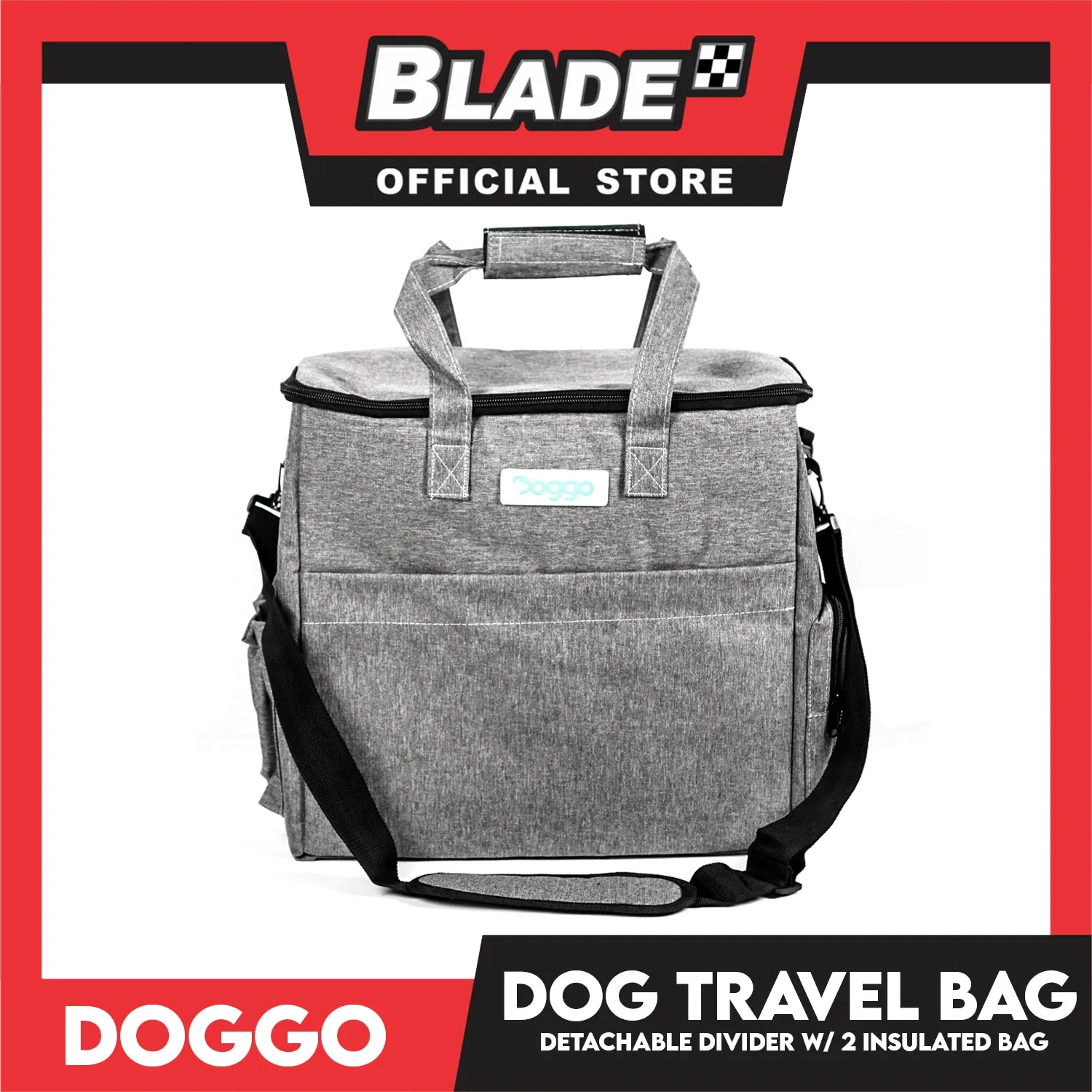Doggo Bag With Strap Included With 7 compartments And 2 Insulated Bags Detachable Divider