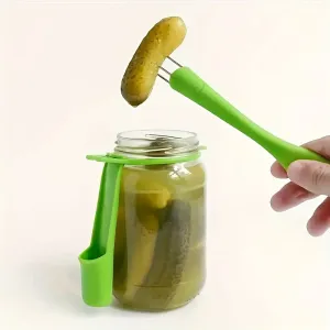 Dual Set of Plastic Pickle Forks for Pickle Lovers