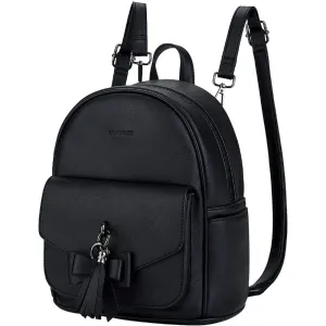 ECOSUSI Mini Backpack for Women Cute Bowknot Small Backpack Purse Girls Leather Bookbag,with Charm Tassel | Multiple Colors
