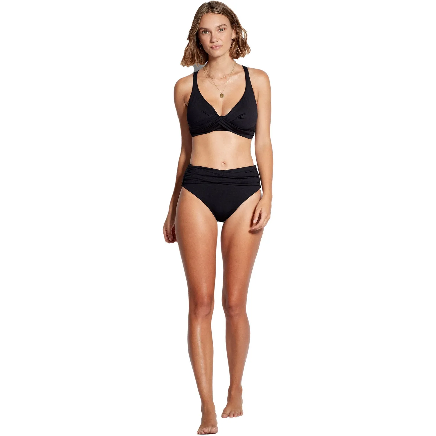 Essentials High Waist Wrap Bikini Bottom
