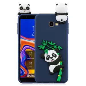 For Samsung J4 2018/J4 Plus Phone Case 3D Cartoon Panda Bamboo Cellphone Back Shell Shockproof Smartphone Cover Royal Blue