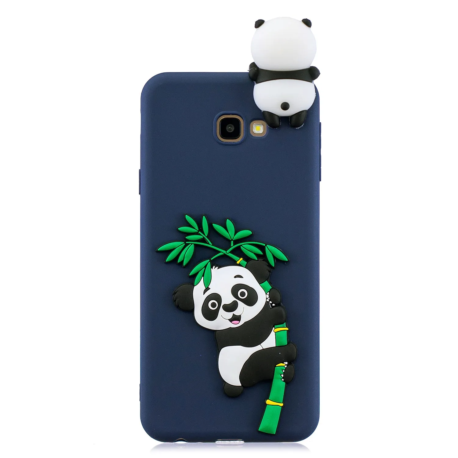 For Samsung J4 2018/J4 Plus Phone Case 3D Cartoon Panda Bamboo Cellphone Back Shell Shockproof Smartphone Cover Royal Blue