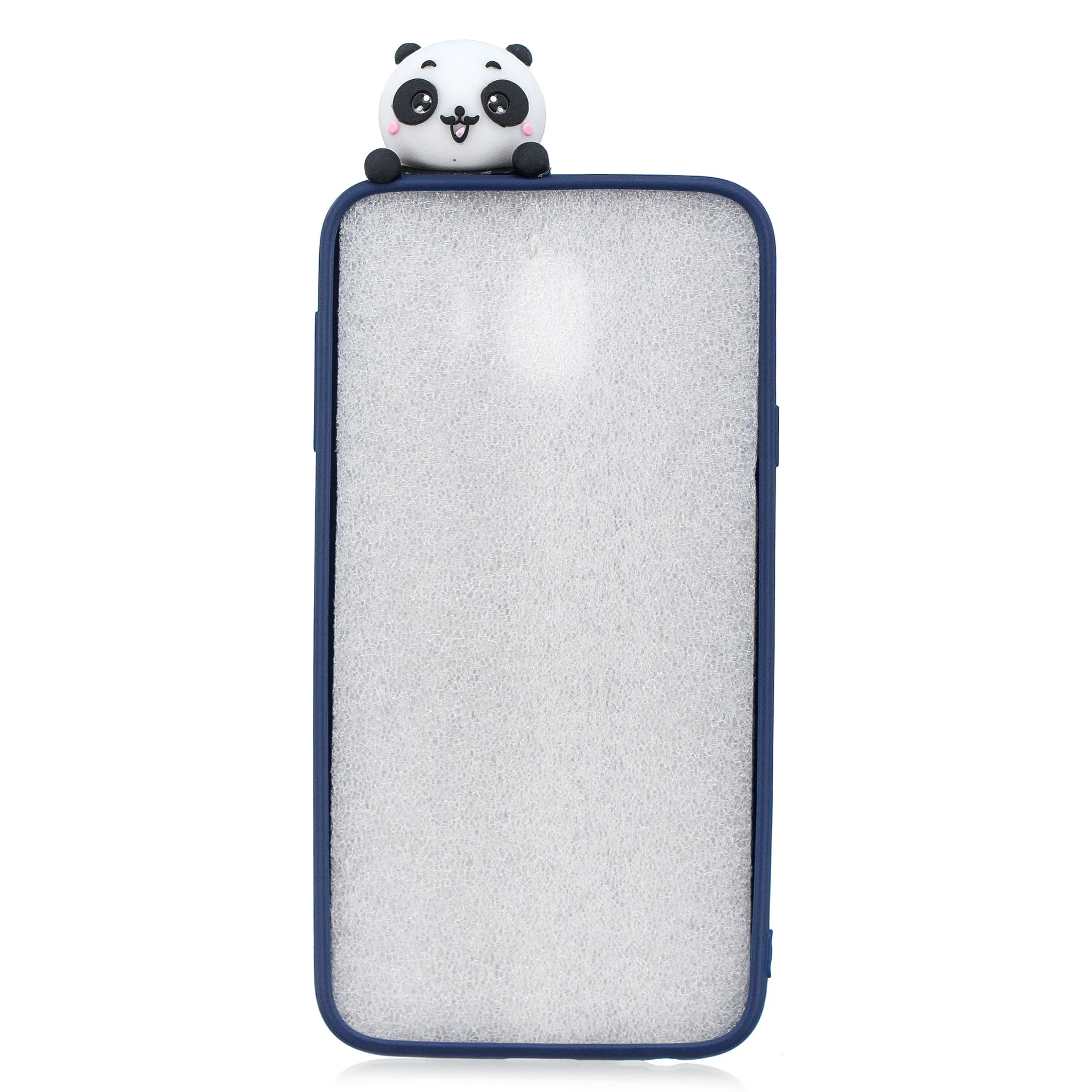 For Samsung J4 2018/J4 Plus Phone Case 3D Cartoon Panda Bamboo Cellphone Back Shell Shockproof Smartphone Cover White