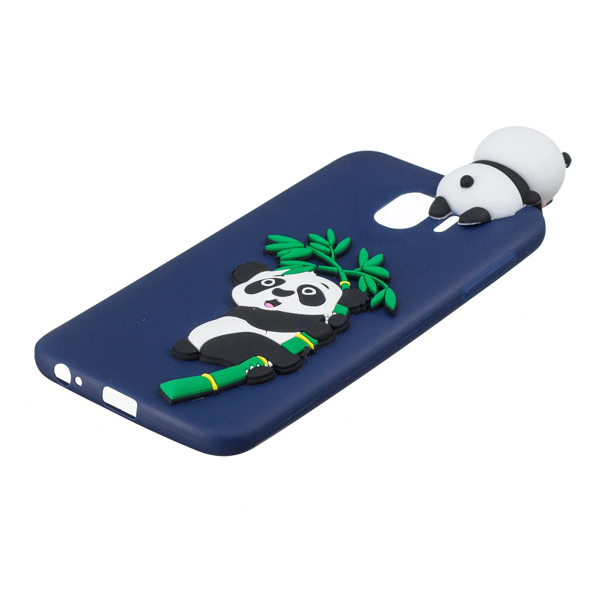 For Samsung J4 2018/J4 Plus Phone Case 3D Cartoon Panda Bamboo Cellphone Back Shell Shockproof Smartphone Cover White