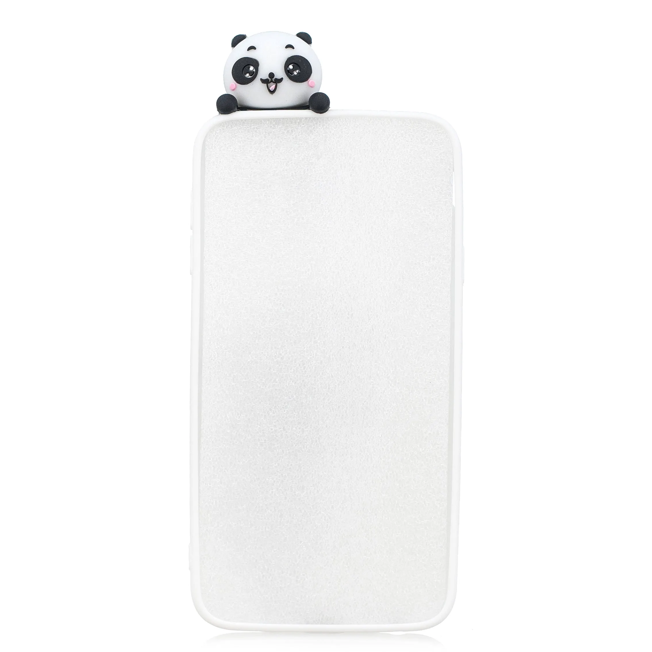 For Samsung J4 2018/J4 Plus Phone Case 3D Cartoon Panda Bamboo Cellphone Back Shell Shockproof Smartphone Cover White