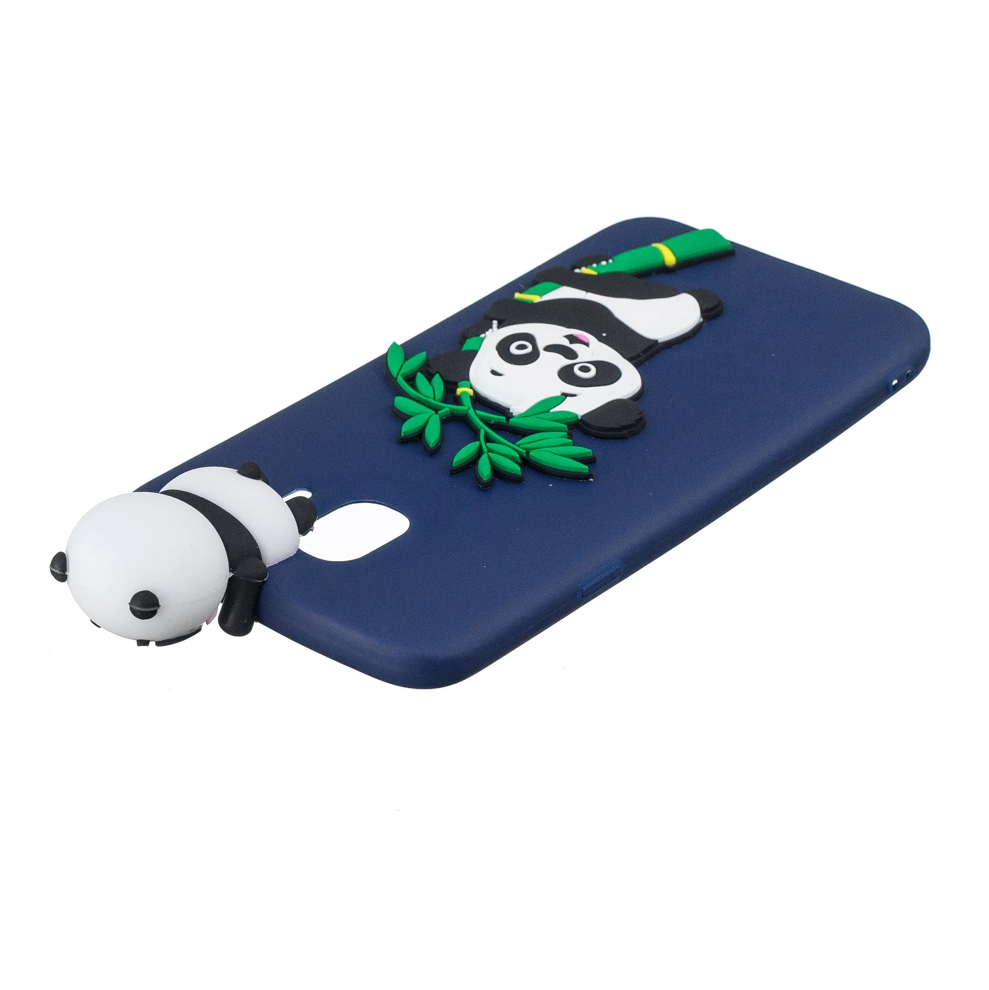 For Samsung J4 2018/J4 Plus Phone Case 3D Cartoon Panda Bamboo Cellphone Back Shell Shockproof Smartphone Cover White