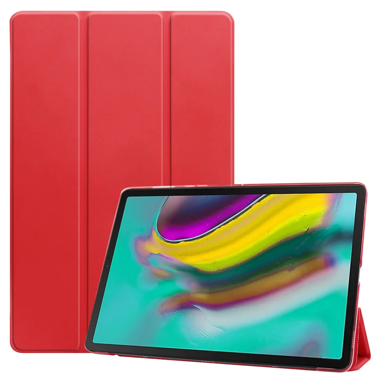 For Samsung Tab S5E 10.5 T720 Ultra-thin PU Leather Bracket Tri-fold Protective Case with Sleep Function black
