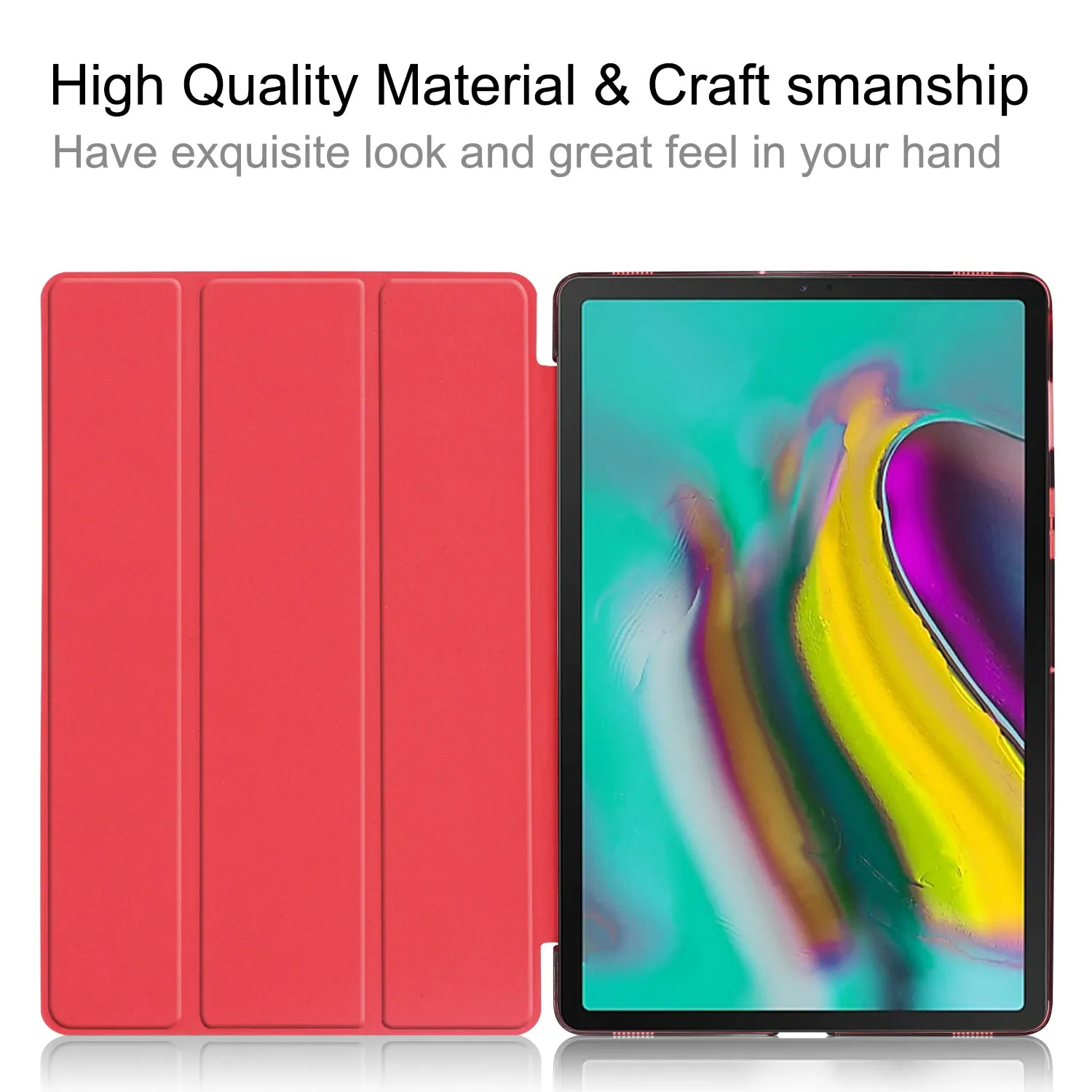 For Samsung Tab S5E 10.5 T720 Ultra-thin PU Leather Bracket Tri-fold Protective Case with Sleep Function black