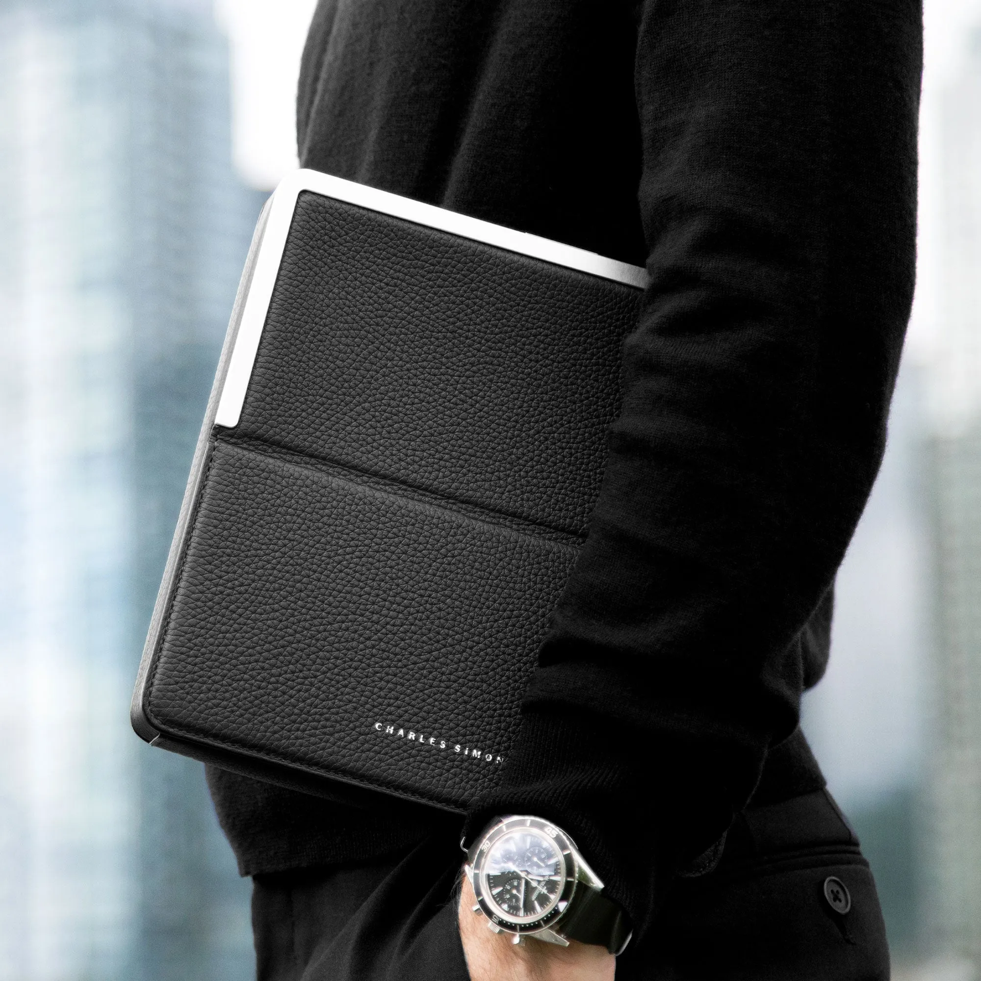 FRASER TRAVEL WALLET - BLACK / GREY
