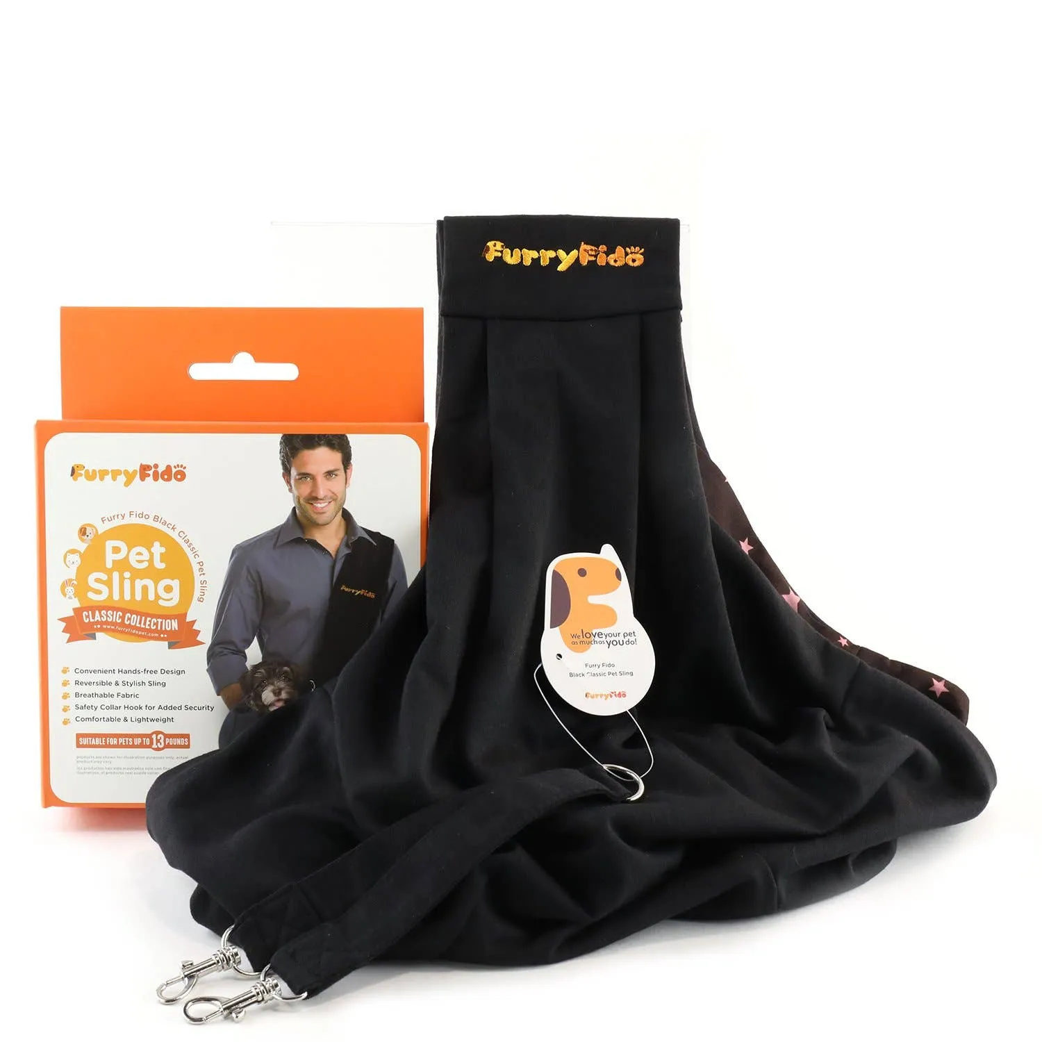 Furry Fido Pet Supplies - Furry Fido Classic Pet Sling - Black